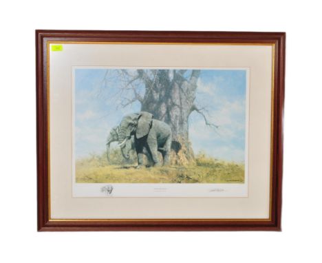 David Shepherd - Babao and Friends - A limited edition David Shepherd print of elephants. No. 651/950. Framed and glazed.&nbs