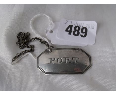 Georgian Port ticket with cut corners Lon  1.5” wide 1809 by IW      