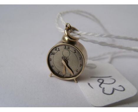 Small alarm clock 9ct charm      