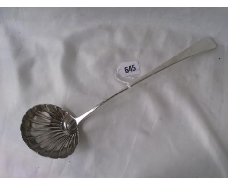 Georgian oe pattern soup ladle with shell bowl  Lon 1785 by GS  120g      