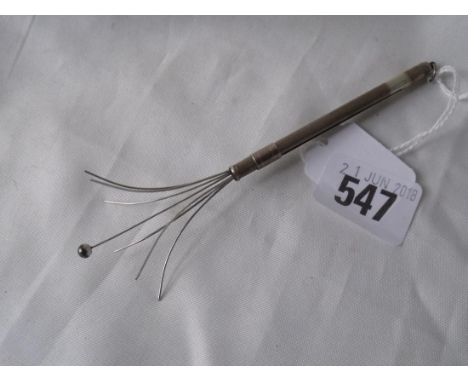 Swizzle stick marked silver       