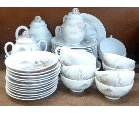 A Geisha girl oriental tea service, ten cups, thirty pieces in total