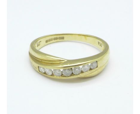 A 9ct gold and diamond ring, 2.4g, N