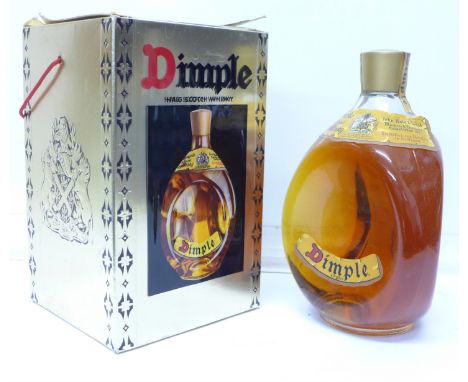 One bottle;- Dimple Old Blended Scotch Whisky, one litre, with box