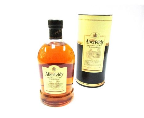 Aberfeldy Single Highland malt 12 year old Scotch Whisky, 1ltr, boxed 