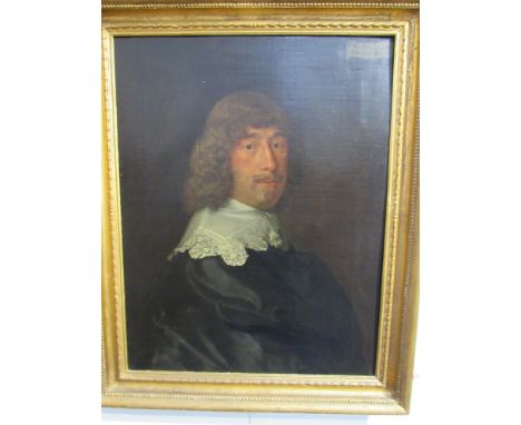 IN THE MANNER OF WILLIAM DOBSON (1611-1646): A portrait of Sir Edward Stradling, Baronet, oils on canvas, some restoration, d