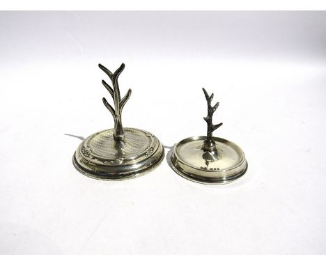 Two silver ring trees, various makers and dates