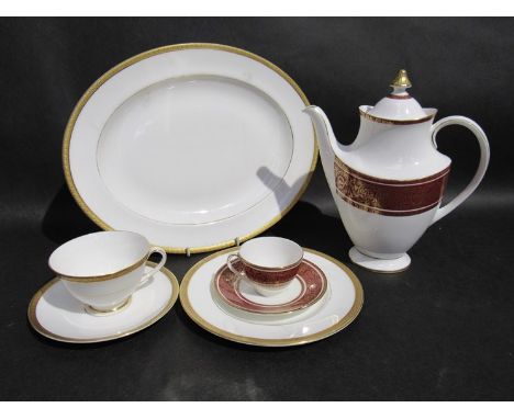 Royal Doulton 'Royal Gold' dinner service for six with tea and associated coffee set, approx 60 pieces