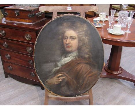 A circle of kneller portrait of a gentleman, circa 17th Century, 75cm x 62cm