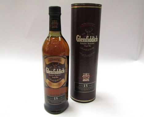 Glenfiddich Solera Reserve 15 years Old Single Malt Scotch Whisky, 70cl in tube
