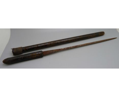 An early 20th Century swagger stick/swordstick, 51.5cm 