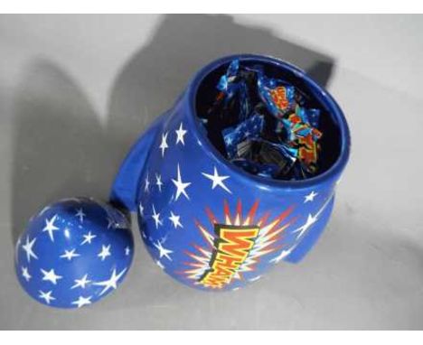 Wham - a ceramic rocket marked Wham containing a quantity of Wham sweet bars, approximate height 28 cm