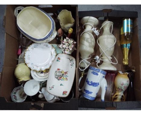 Ceramics including Royal Crown Derby 'Normandie' pattern plate, Cauldon 'Dragon' coffee pot, Crown Ducal 'Little Pedro' dish,