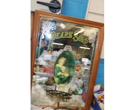 A vintage Pears Soap wall mirror.  Postage unavailable 