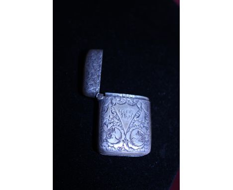 A vintage hallmarked silver vesta case 