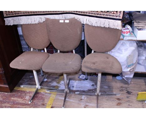 Three vintage machinists chairs. Postage unavailable 