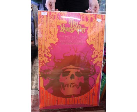 A vintage Bradford University Frankie Miller Band poster. Postage unavailable 