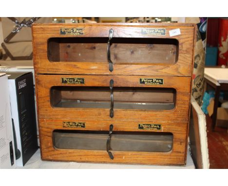 A vintage haberdashery three drawer unit 
