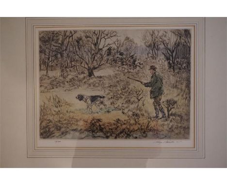 A framed limited edition print by Henry Wilkinson 'waiting patiently' which is signed and numbered 