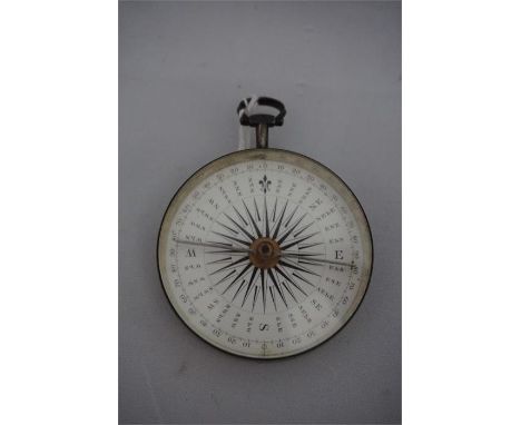 A Early 19th Century silver cased pocked compass in original leather case by Dolland of London 