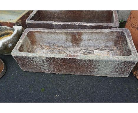 A large Portobello ware, stone glazed stone ware trough 