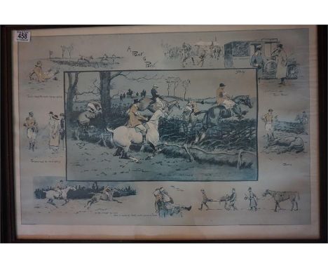  A Framed snaffle 'point to point' print 