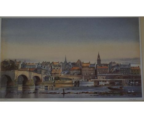 Signed Ltd Edition print 161/250 of the old bridge and harbour by Fred Stott 