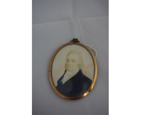 Portrait of a gentleman in early 19th century dress, in gold frame 