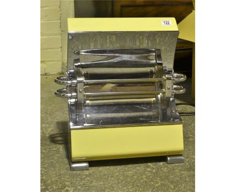 Chrome and enamel English electric art deco fire