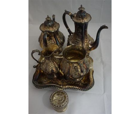 Box of silver plate comprising, 4 piece tea set, 5 boxes of cutlery, fruit dish etc.