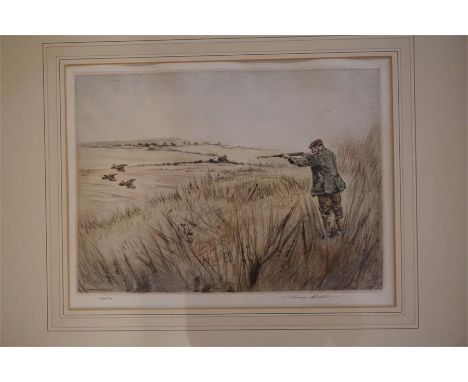 A framed limited edition print by Henry Wilkinson 'partridge' which is signed and numbered