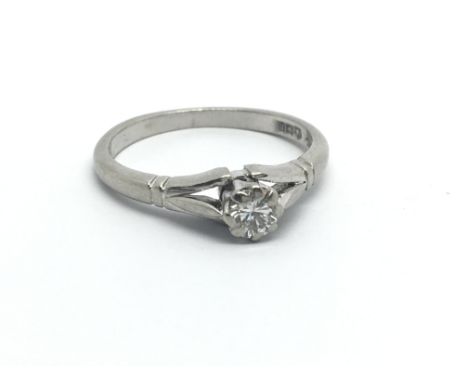 A platinum solitaire diamond ring, approx.15ct, approx 3.4g and approx size J.