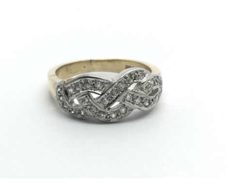 A 9ct gold multi stone diamond ring, approx .20ct, approx 3.5g and approx size K-L.