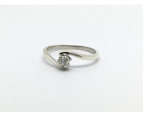 A 9ct white gold solitaire diamond ring, approx 1.4g and approx size O.