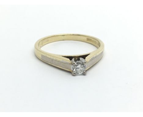 An 18ct gold solitaire diamond ring, approx .35ct, approx 2.8g and approx size N.