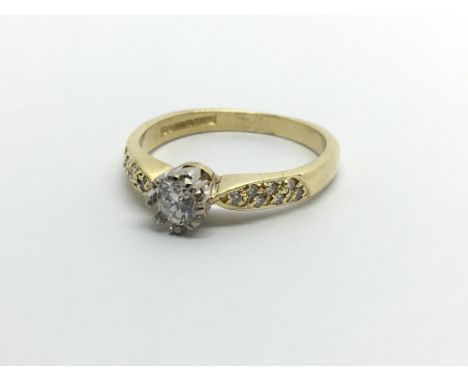 An 18ct gold solitaire diamond ring, approx.20ct, approx 3g and approx size K-L.