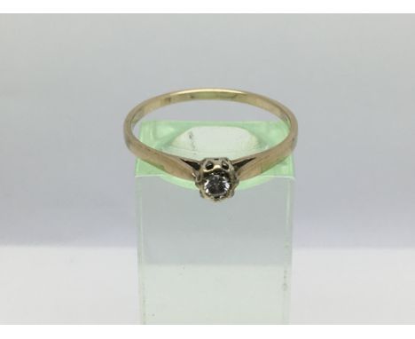A 9ct gold diamond solitaire ring, approx 1.9g and approx size V-W.