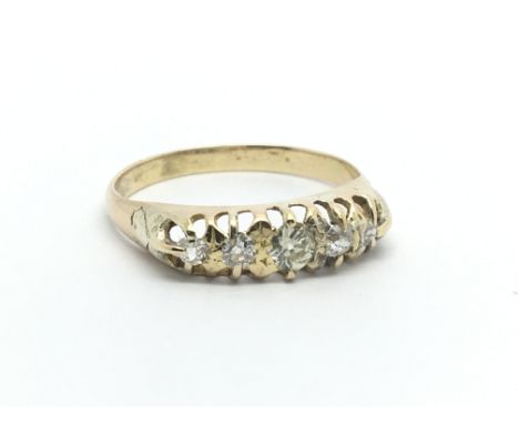 An 18carat gold ring 1930s set with rose cut diamonds ring size P.