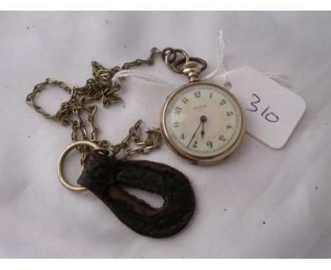 Elgin ladies RG fob watch on chain     