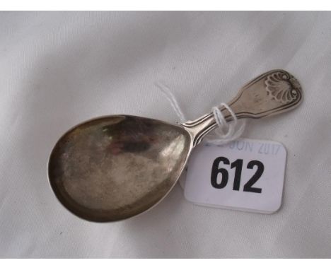 Georgian caddy spoon Lon 1828 by WE 8g    