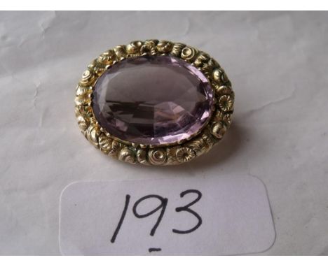 Georgian 15ct fancy gold mounted amethyst  brooch         