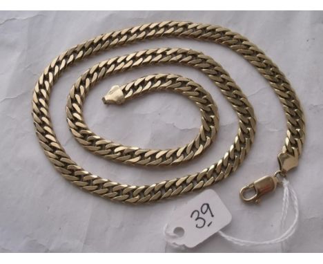 A HEAVY GENTS FLAT LINK 9CT NECK CHAIN   20” LONG 46.2g       