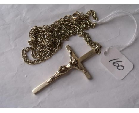 A large 9ct crucifix on 9ct chain 16.5g    