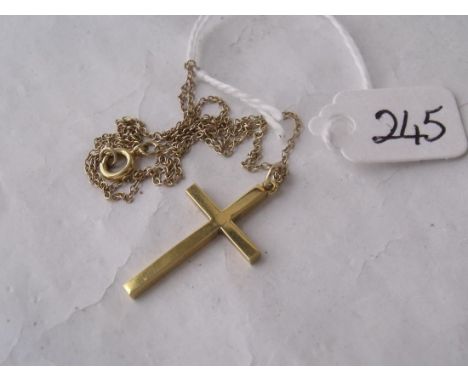 9ct cross on 9ct chain 2.5g      