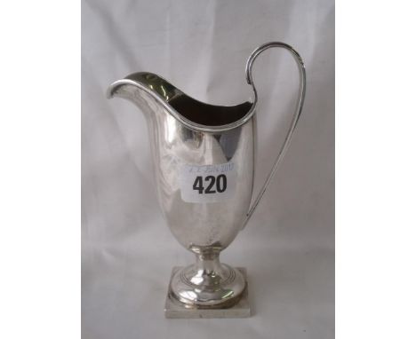 A Georgian style helmet shaped cream jug 4” over handle   Birm 1903 by WB  160g      