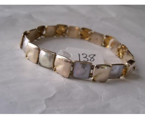ART NOUVEAU – MURRLE BENNETT & CO 9ct   blister pearl bracelet 7” long      