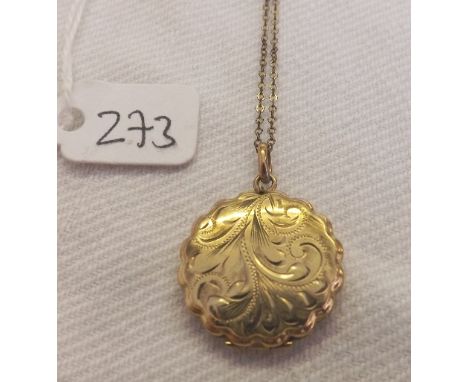 9ct back & front locket on chain     