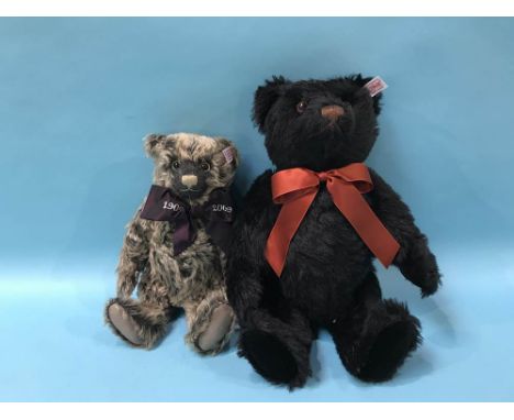 A Steiff Teddy Bear '1909-2009' and a small black bear