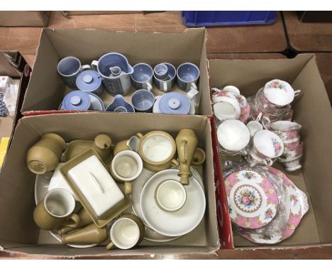 Box of Denby, Hornsea and a Royal Albert tea set