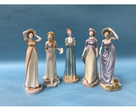 Five Royal Worcester Jane Austen figures